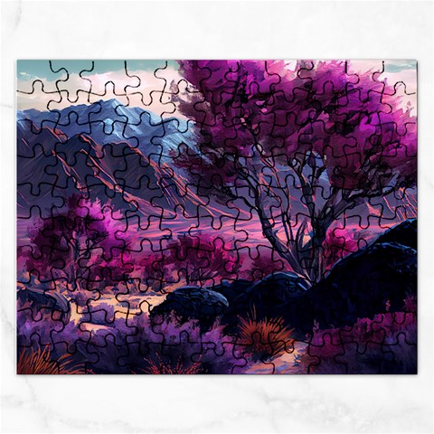 Landscape Landscape Painting Purple Purple Trees Rectangular Jigsaw Puzzl from ArtsNow.com Front