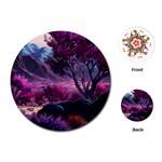 Landscape Landscape Painting Purple Purple Trees Playing Cards Single Design (Round)