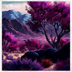 Landscape Landscape Painting Purple Purple Trees Canvas 12  x 12 