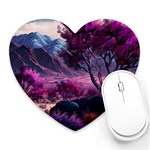 Landscape Landscape Painting Purple Purple Trees Heart Mousepad