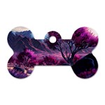 Landscape Landscape Painting Purple Purple Trees Dog Tag Bone (Two Sides)