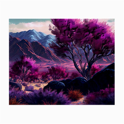 Landscape Landscape Painting Purple Purple Trees Small Glasses Cloth (2 Sides) from ArtsNow.com Front