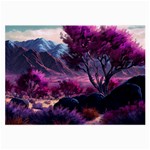 Landscape Landscape Painting Purple Purple Trees Large Glasses Cloth (2 Sides)