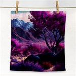 Landscape Landscape Painting Purple Purple Trees Face Towel