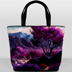 Landscape Landscape Painting Purple Purple Trees Bucket Bag from ArtsNow.com Front