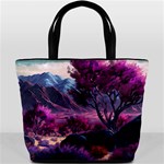 Landscape Landscape Painting Purple Purple Trees Bucket Bag