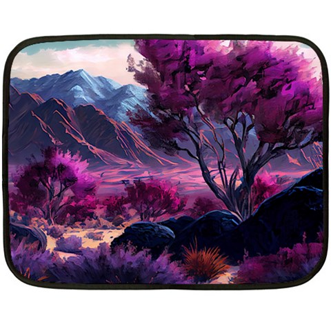 Landscape Landscape Painting Purple Purple Trees One Side Fleece Blanket (Mini) from ArtsNow.com 35 x27  Blanket