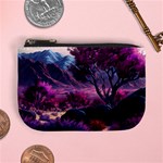 Landscape Landscape Painting Purple Purple Trees Mini Coin Purse