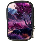 Landscape Landscape Painting Purple Purple Trees Compact Camera Leather Case