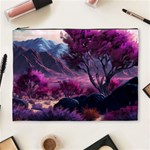 Landscape Landscape Painting Purple Purple Trees Cosmetic Bag (XL)