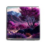 Landscape Landscape Painting Purple Purple Trees Memory Card Reader (Square 5 Slot)