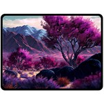 Landscape Landscape Painting Purple Purple Trees One Side Fleece Blanket (Large)