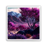 Landscape Landscape Painting Purple Purple Trees Memory Card Reader (Square)