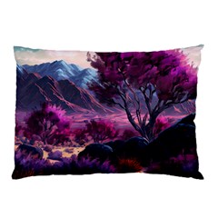 Landscape Landscape Painting Purple Purple Trees Pillow Case (Two Sides) from ArtsNow.com Back
