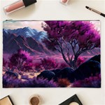 Landscape Landscape Painting Purple Purple Trees Cosmetic Bag (XXL)