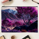 Landscape Landscape Painting Purple Purple Trees Cosmetic Bag (XXXL)