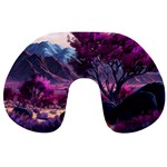 Landscape Landscape Painting Purple Purple Trees Travel Neck Pillow