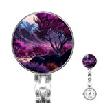 Landscape Landscape Painting Purple Purple Trees Stainless Steel Nurses Watch