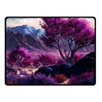 Landscape Landscape Painting Purple Purple Trees Fleece Blanket (Small)