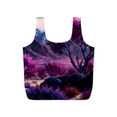 Landscape Landscape Painting Purple Purple Trees Full Print Recycle Bag (S) from ArtsNow.com Back