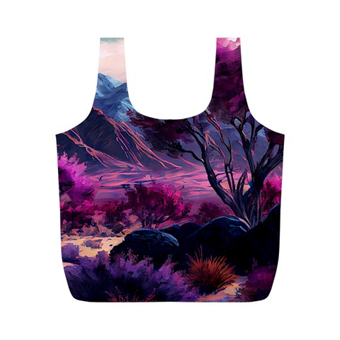 Landscape Landscape Painting Purple Purple Trees Full Print Recycle Bag (M) from ArtsNow.com Front