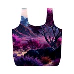 Landscape Landscape Painting Purple Purple Trees Full Print Recycle Bag (M)