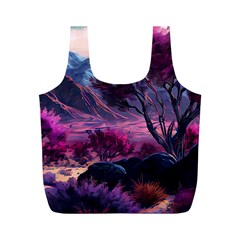 Landscape Landscape Painting Purple Purple Trees Full Print Recycle Bag (M) from ArtsNow.com Back
