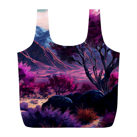 Landscape Landscape Painting Purple Purple Trees Full Print Recycle Bag (L) from ArtsNow.com Front