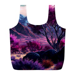Landscape Landscape Painting Purple Purple Trees Full Print Recycle Bag (L) from ArtsNow.com Back