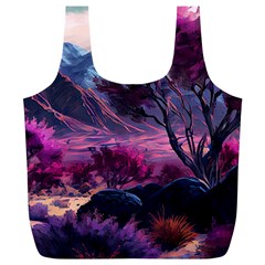 Landscape Landscape Painting Purple Purple Trees Full Print Recycle Bag (XL) from ArtsNow.com Front