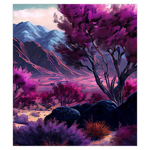 Landscape Landscape Painting Purple Purple Trees Drawstring Pouch (Small) from ArtsNow.com Front