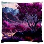 Landscape Landscape Painting Purple Purple Trees Standard Premium Plush Fleece Cushion Case (One Side)