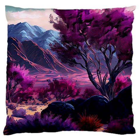 Landscape Landscape Painting Purple Purple Trees Large Premium Plush Fleece Cushion Case (One Side) from ArtsNow.com Front