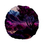 Landscape Landscape Painting Purple Purple Trees Standard 15  Premium Flano Round Cushions