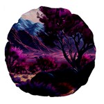 Landscape Landscape Painting Purple Purple Trees Large 18  Premium Flano Round Cushions