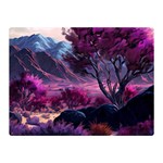 Landscape Landscape Painting Purple Purple Trees Premium Plush Fleece Blanket (Mini)