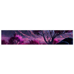 Landscape Landscape Painting Purple Purple Trees Small Premium Plush Fleece Scarf from ArtsNow.com Back