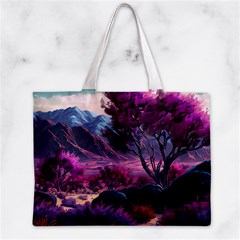 Landscape Landscape Painting Purple Purple Trees Zipper Mini Tote Bag from ArtsNow.com Back