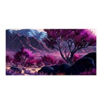 Landscape Landscape Painting Purple Purple Trees Satin Wrap 35  x 70 