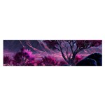 Landscape Landscape Painting Purple Purple Trees Oblong Satin Scarf (16  x 60 )