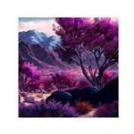 Landscape Landscape Painting Purple Purple Trees Square Satin Scarf (30  x 30 )