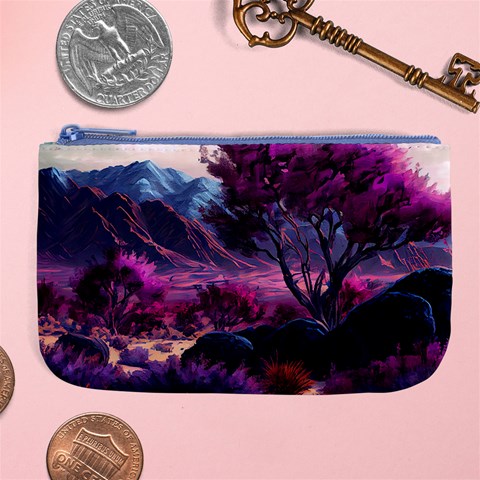 Landscape Landscape Painting Purple Purple Trees Large Coin Purse from ArtsNow.com Front