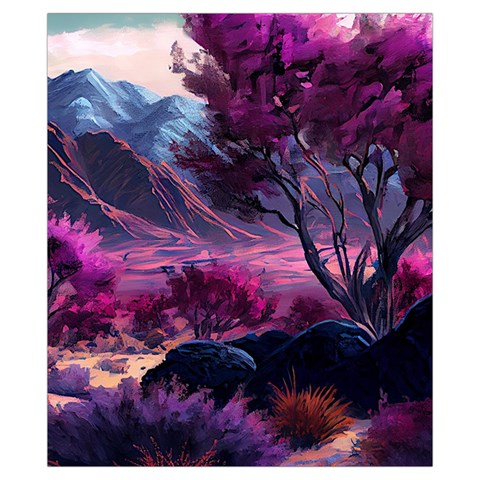 Landscape Landscape Painting Purple Purple Trees Drawstring Pouch (XS) from ArtsNow.com Front
