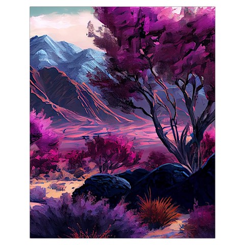 Landscape Landscape Painting Purple Purple Trees Drawstring Pouch (XL) from ArtsNow.com Front