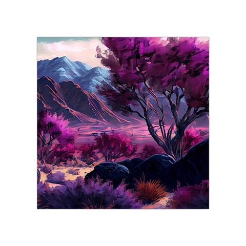 Landscape Landscape Painting Purple Purple Trees Square Tapestry (Small) from ArtsNow.com Front