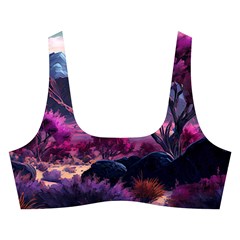Landscape Landscape Painting Purple Purple Trees Cross Back Hipster Bikini Set from ArtsNow.com Front
