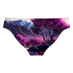 Landscape Landscape Painting Purple Purple Trees Cross Back Hipster Bikini Set from ArtsNow.com Back Under