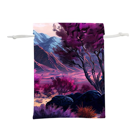 Landscape Landscape Painting Purple Purple Trees Lightweight Drawstring Pouch (S) from ArtsNow.com Front