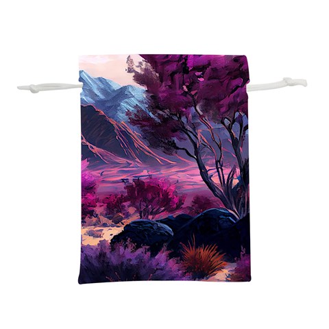Landscape Landscape Painting Purple Purple Trees Lightweight Drawstring Pouch (L) from ArtsNow.com Front