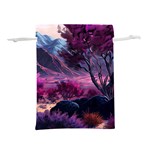 Landscape Landscape Painting Purple Purple Trees Lightweight Drawstring Pouch (L)